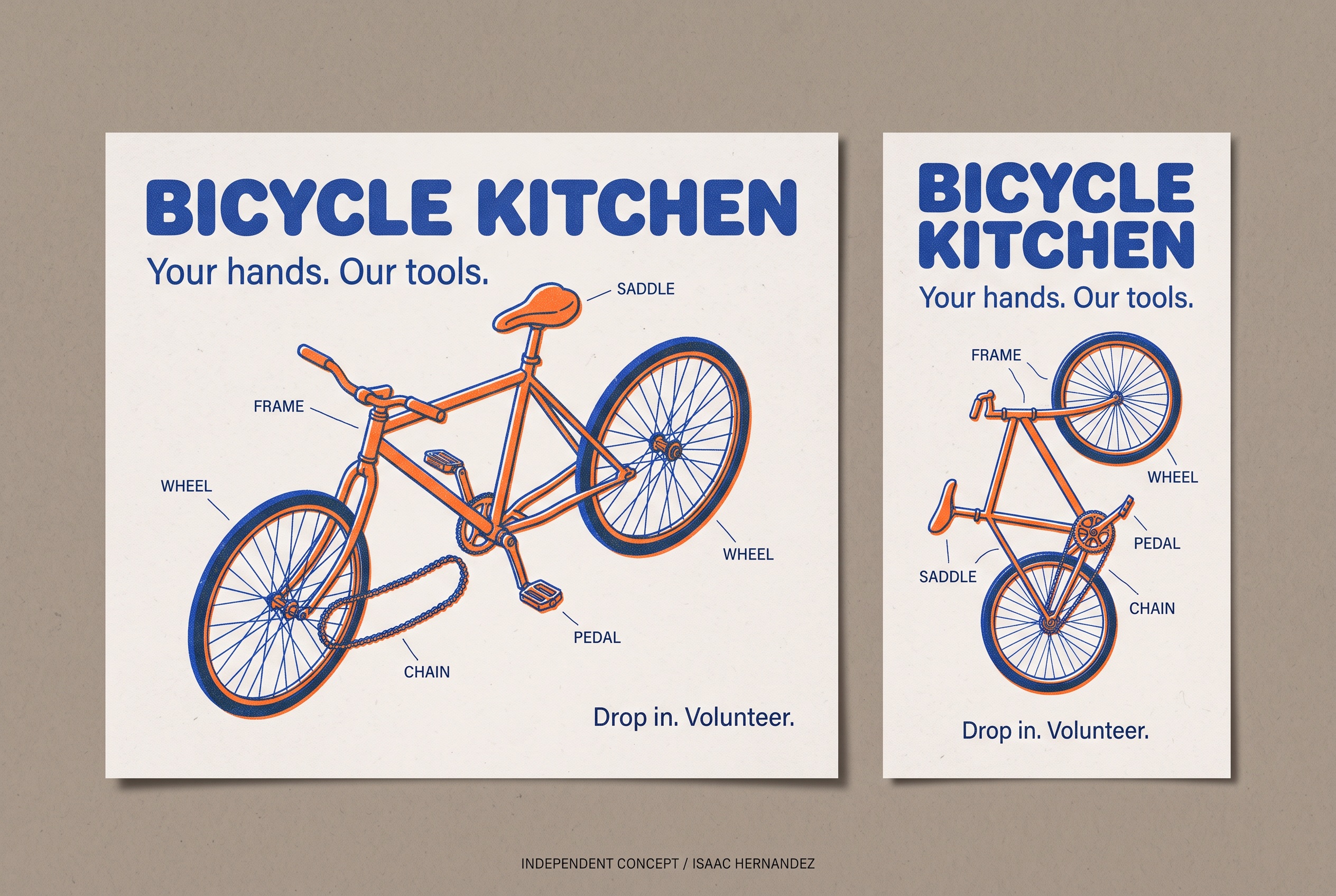 Bicycle Kitchen independent campaign concept, hero and social layouts